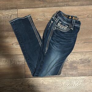 Rock Revival Blue and White Boot Cut Jeans
